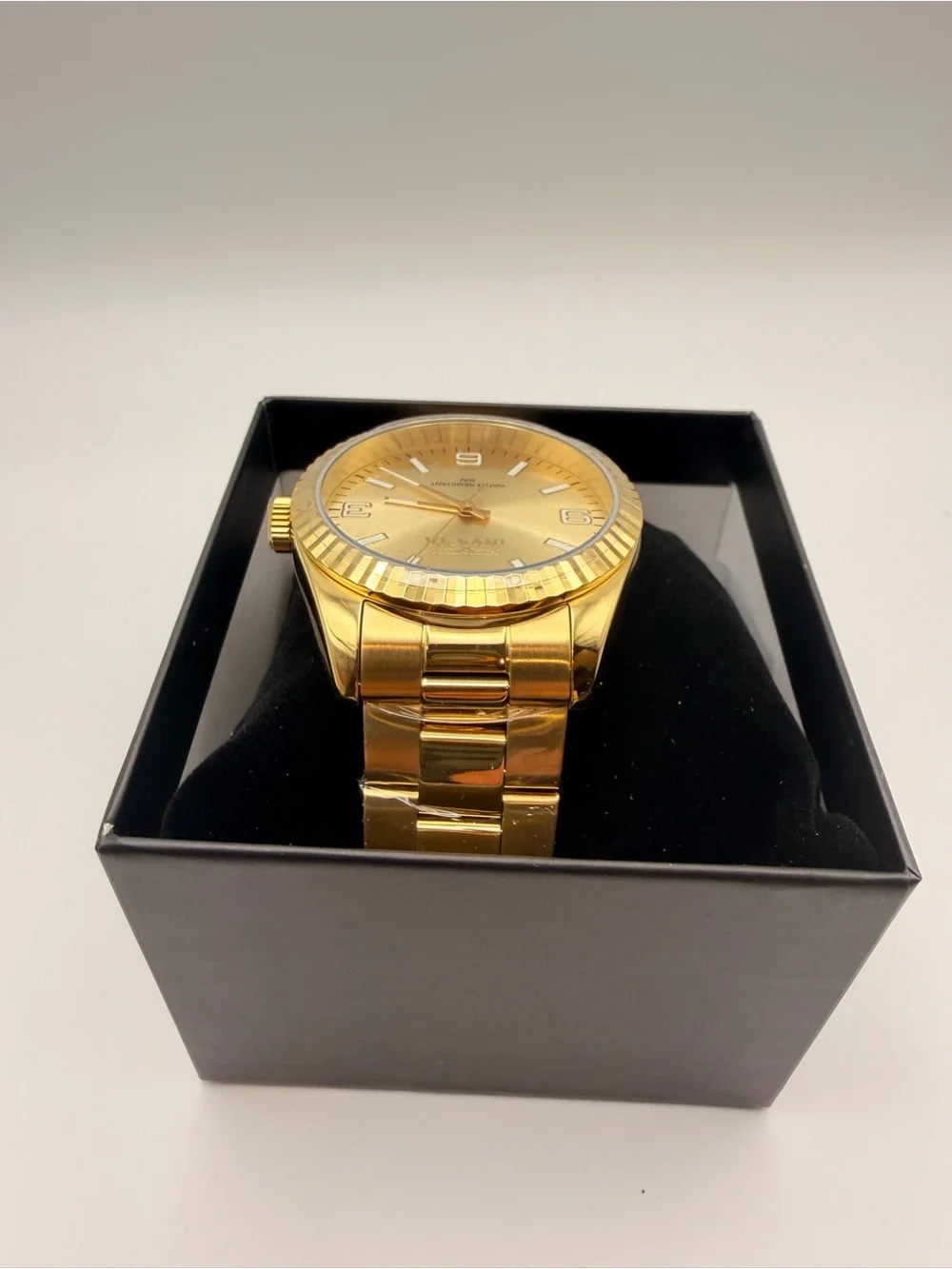 Invicta Specialty Gold Tone Fluted Bezel Watch NWT